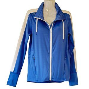 RLX Ralph Lauren PowerStretch FZ Athletic Jacket Blue Mist Pockets Full Zip  S